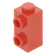 LEGO kocka 1×1×1 2/3 oldalán két bütyökkel, piros (32952)